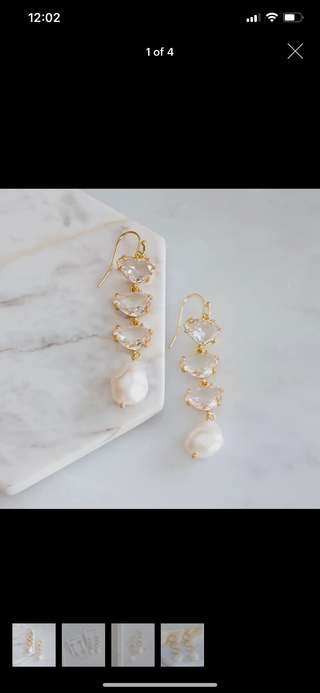 Crystal and pearl earrings